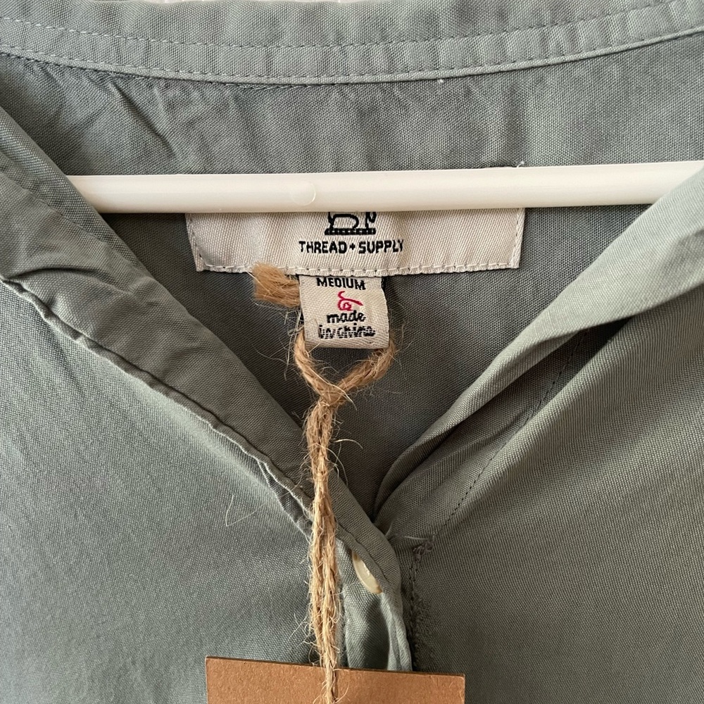 Thread & Supply Sage Green Button-Front Shirt - Picture 3 of 7